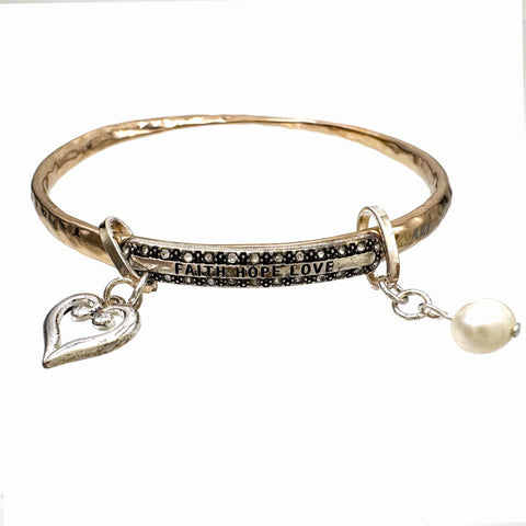 Faith Hope Love Bangle Bracelet