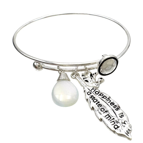 Happiness is State of Mind Bangle Bracelet
