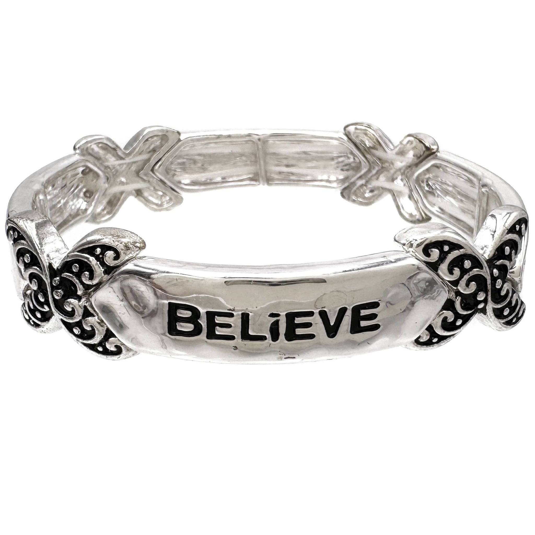Believe Filigree Stretch Bracelet