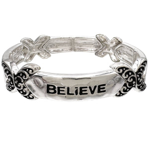 Believe Filigree Stretch Bracelet