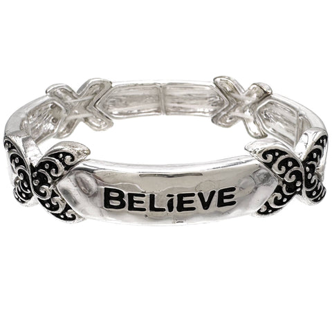 Believe Filigree Stretch Bracelet