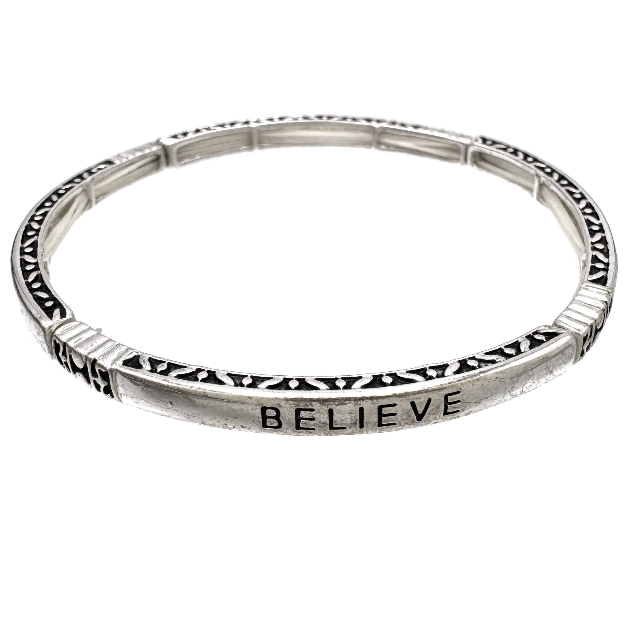 BELIEVE Metal Stretch Bracelet