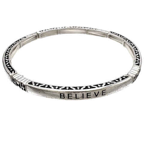 BELIEVE Metal Stretch Bracelet