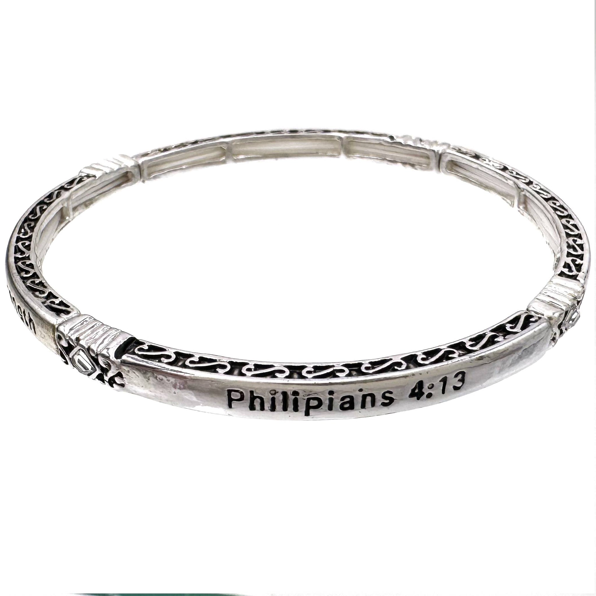 Philippians 4:13 Metal Stretch Bracelet