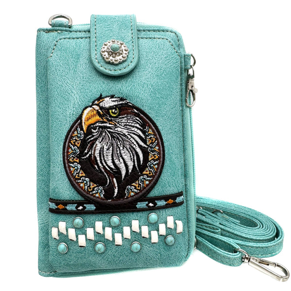 Bald Eagle Embroidered Native Tribal Southwestern Phone Wallet