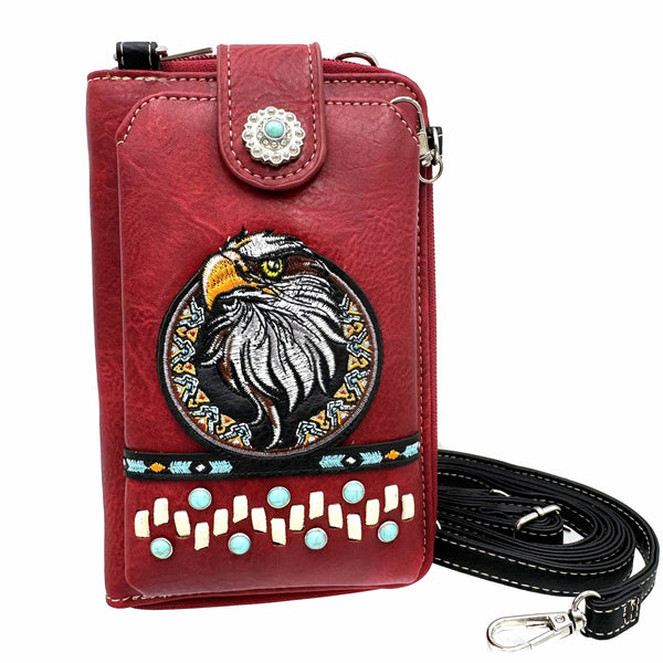 Bald Eagle Embroidered Native Tribal Southwestern Phone Wallet