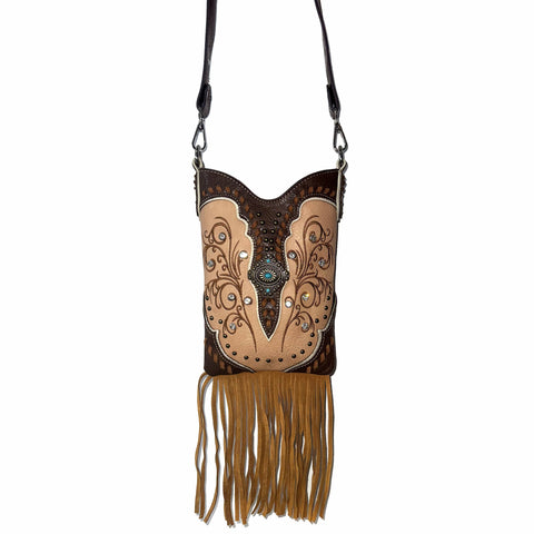 Fringe Western Crossbody Messenger Pouch