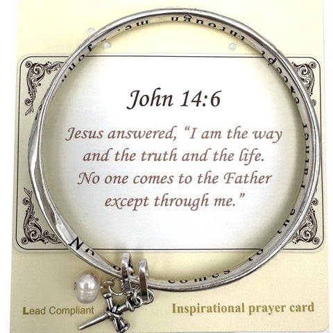 John 14:6 Cross Bible Inscription Bangle