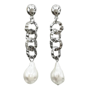 Pearl Dazzle Silver Earrings