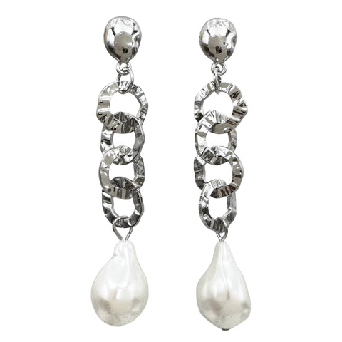 Pearl Dazzle Silver Earrings