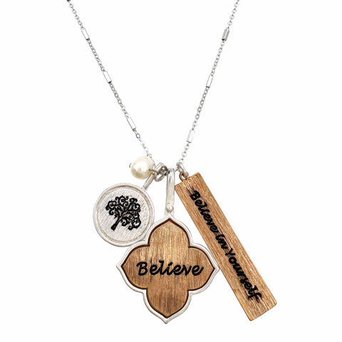 Believe in Yourself Tree of Life Pearl Charms Necklace