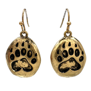 Bear Paw Print Earrings