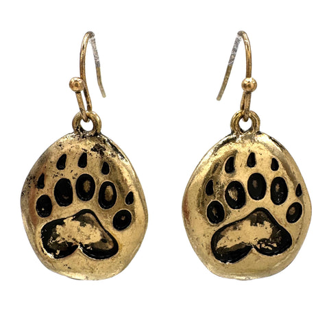 Bear Paw Print Earrings