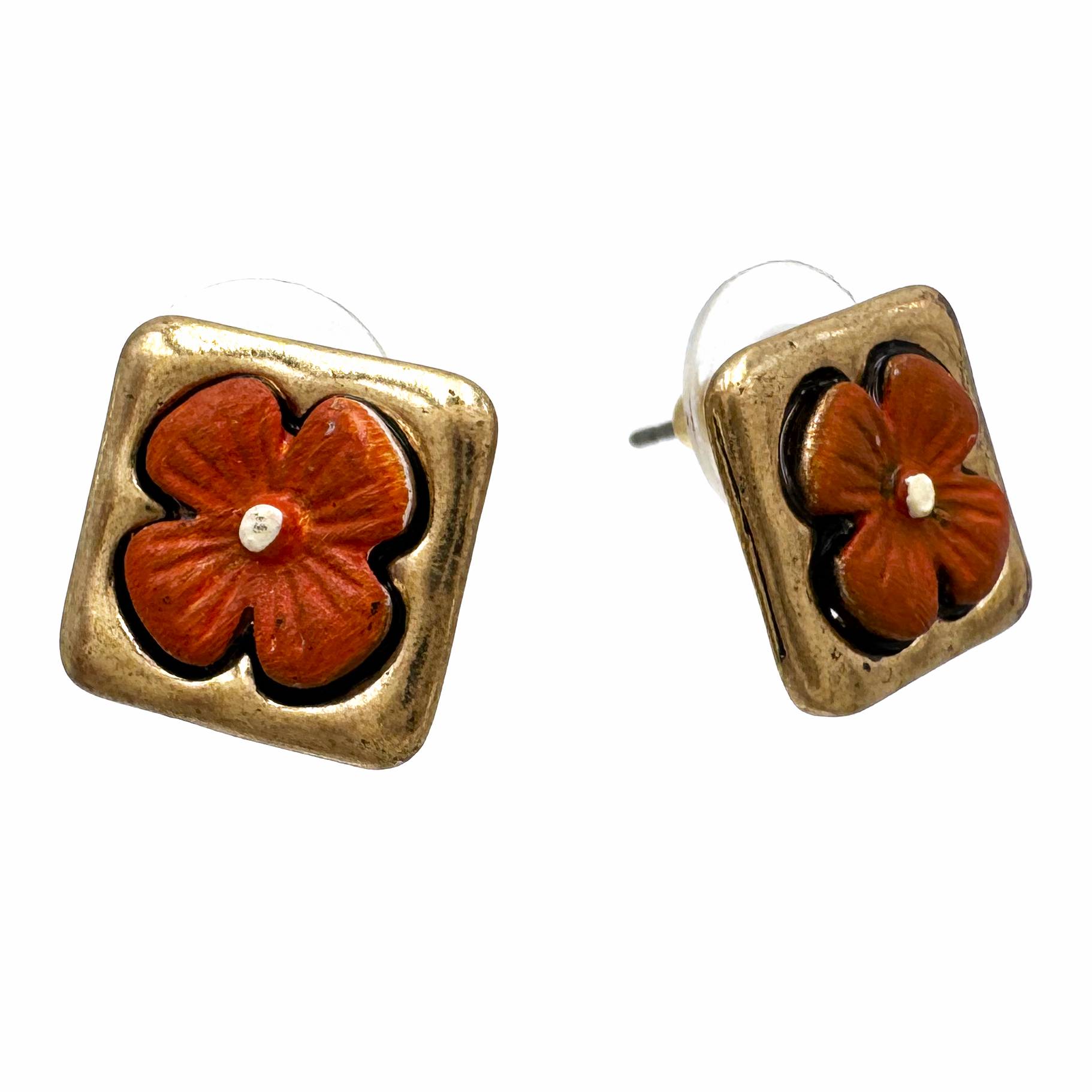 Flower Square Stud Earrings