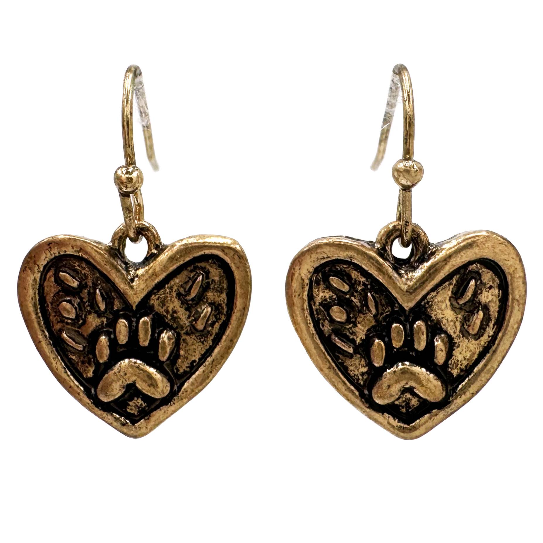Heart Paw Print Earrings