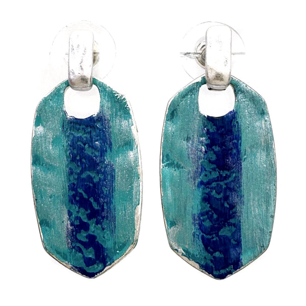 Painted Shades of Blue Earrings