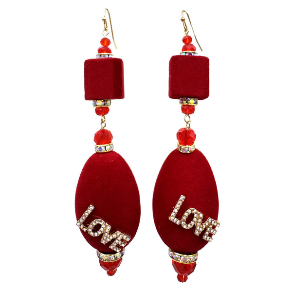LOVE Fuzzy Fashion Dangle Earrings