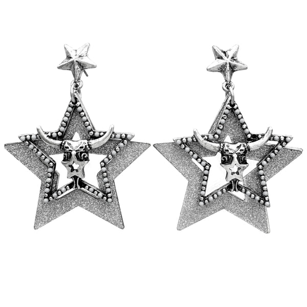 Longhorn Star Shape Metal Earrings