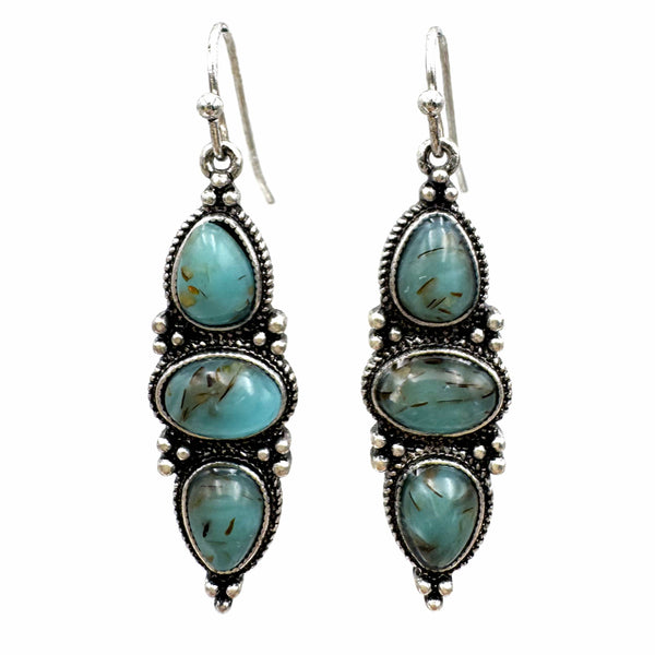 Shaped Turquoise Stone Earrings