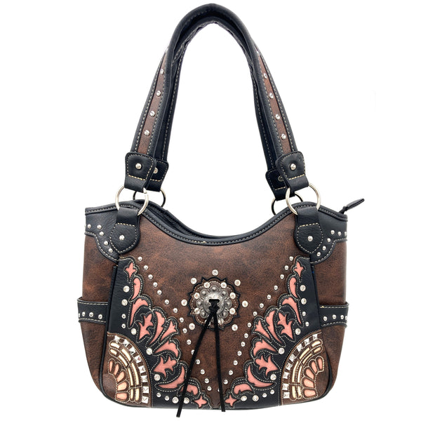 Southwestern Concho Floral Tote Purse for Women