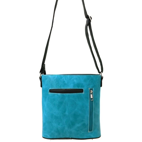 Longhorn Feather Cactus Embroidery Messenger Purse