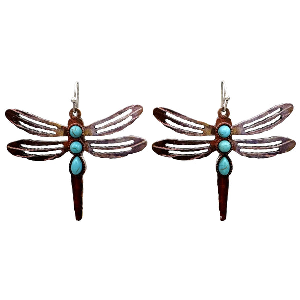 Dragonfly Turquoise Stone Earrings