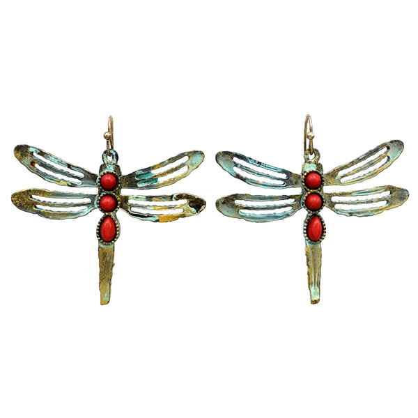 Dragonfly Turquoise Stone Earrings