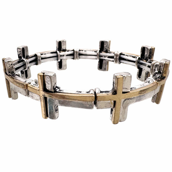 Metal Cross Stretch Bracelet