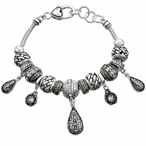 Vintage Teardrop Charms Heart Locket Bracelet