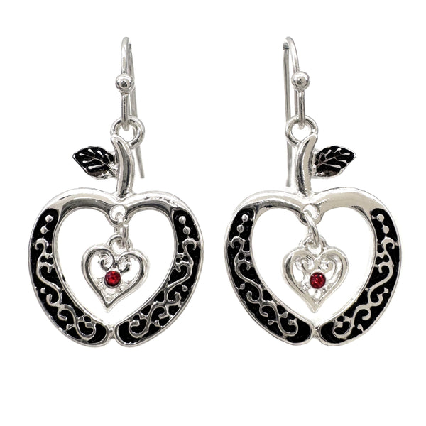Teacher Apple Heart Pencil Angelic Necklace Set