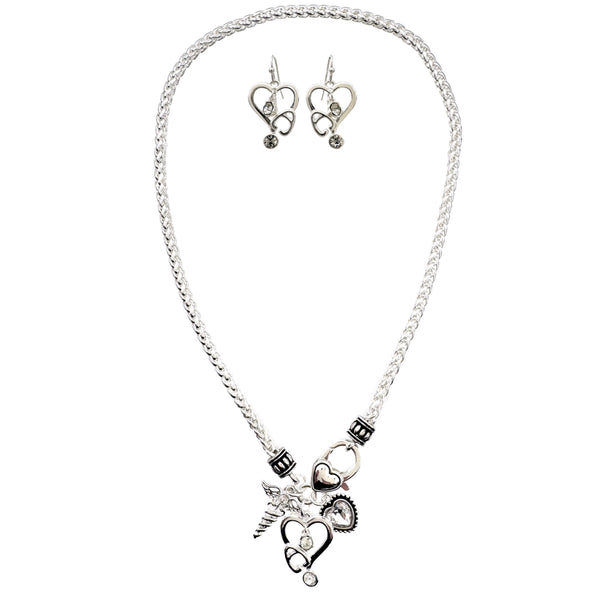 Nurse Heart Wing Angelic Necklace Set