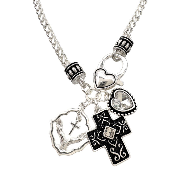 Cross Heart Pray Angelic Necklace Set