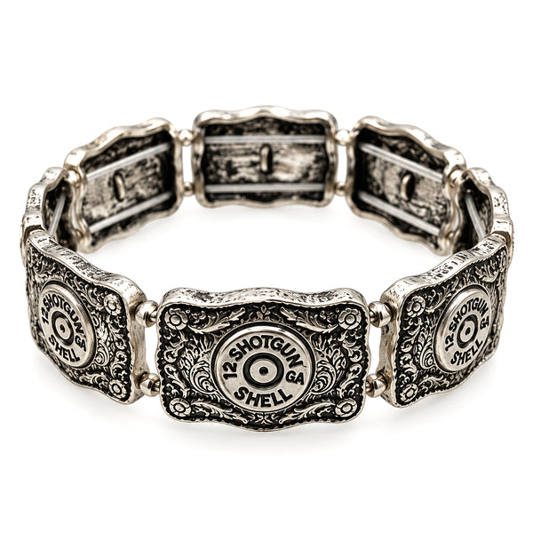 Western Shotgun 12 Gauge Bullet Shell Stretch Bracelet