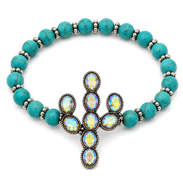Saguaro Cactus Turquoise Bead Bracelet