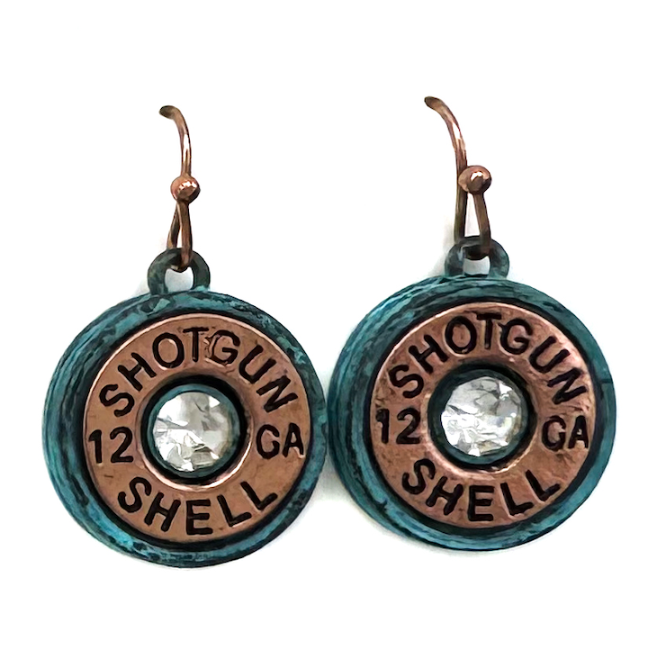 Classic Rhinestone Shotgun Shell Dangle Hook Earrings