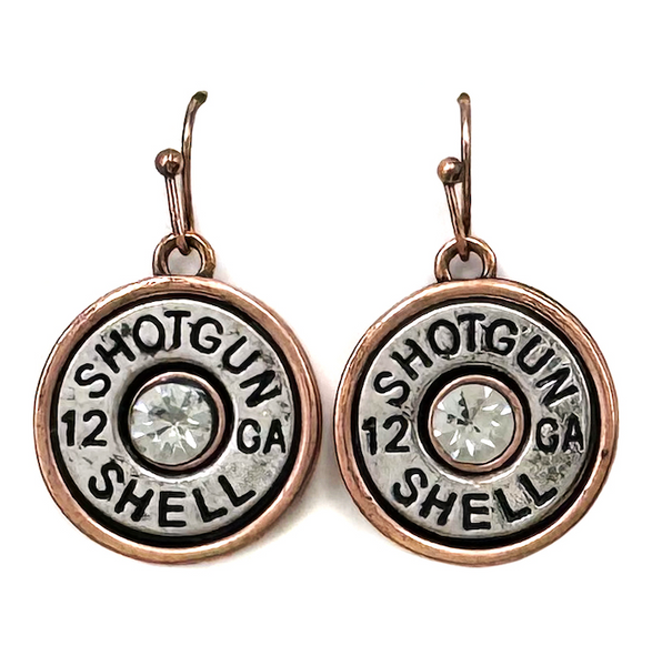 Classic Rhinestone Shotgun Shell Dangle Hook Earrings