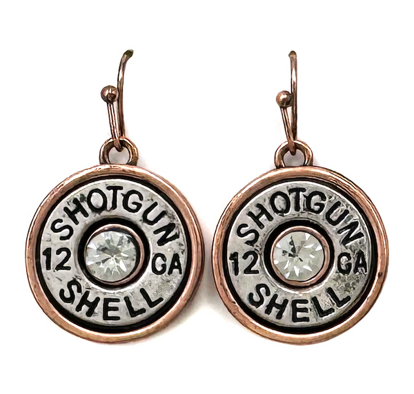 Classic Rhinestone Shotgun Shell Dangle Hook Earrings