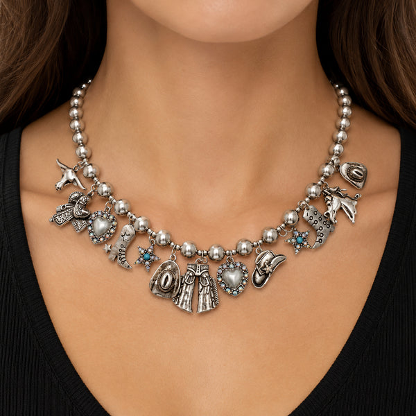 Rodeo Chap Cowboy Western Charms Necklace