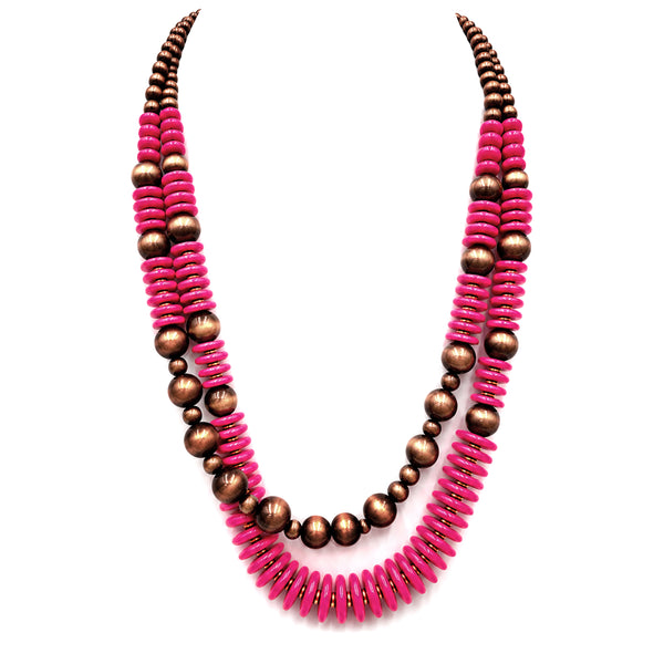 Navajo Hot Pink Chunky Necklace