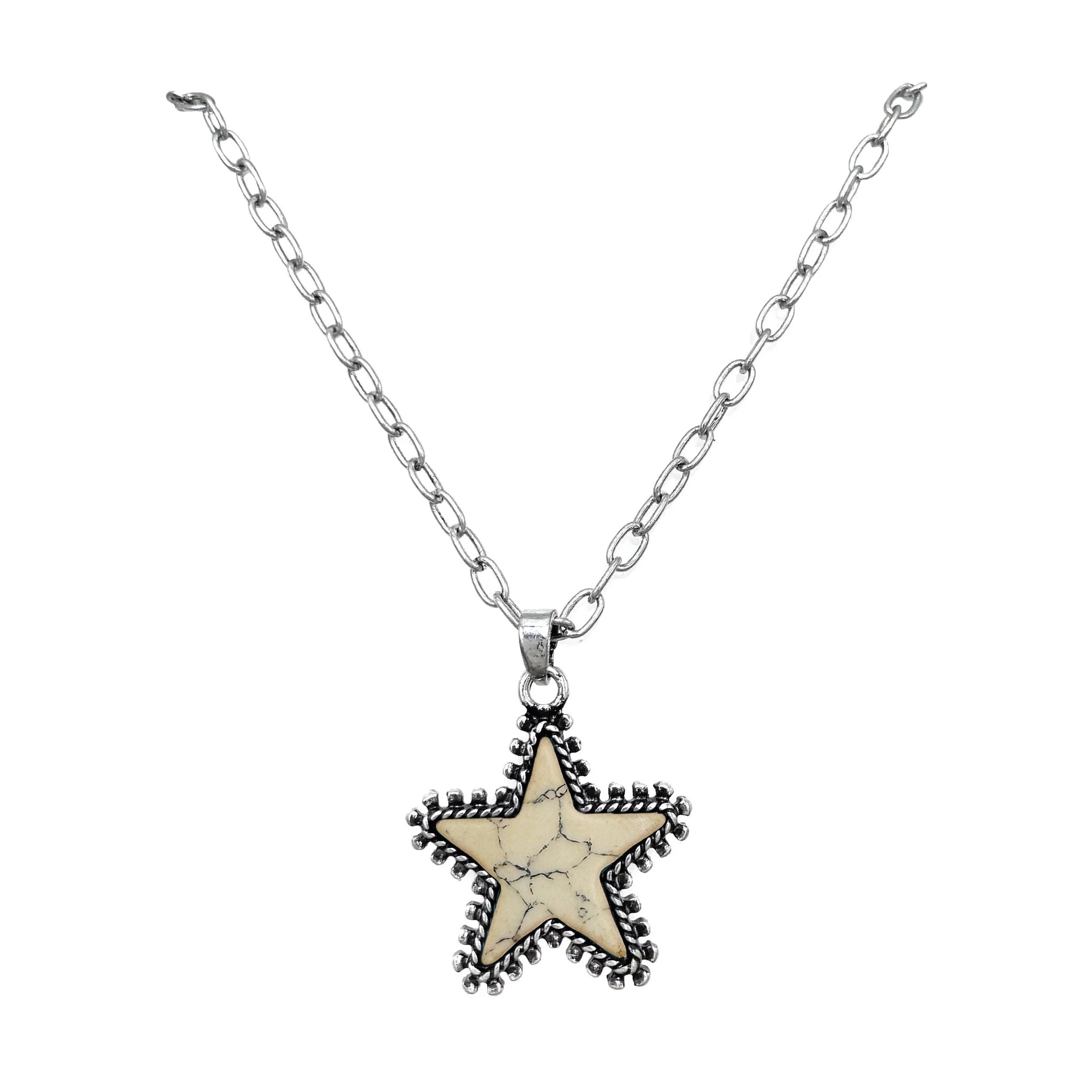 Howlite Beige Star Necklace