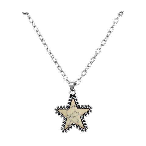 Howlite Beige Star Necklace