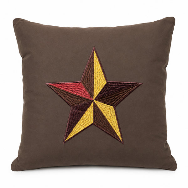 Western Star Brown Square Pillow