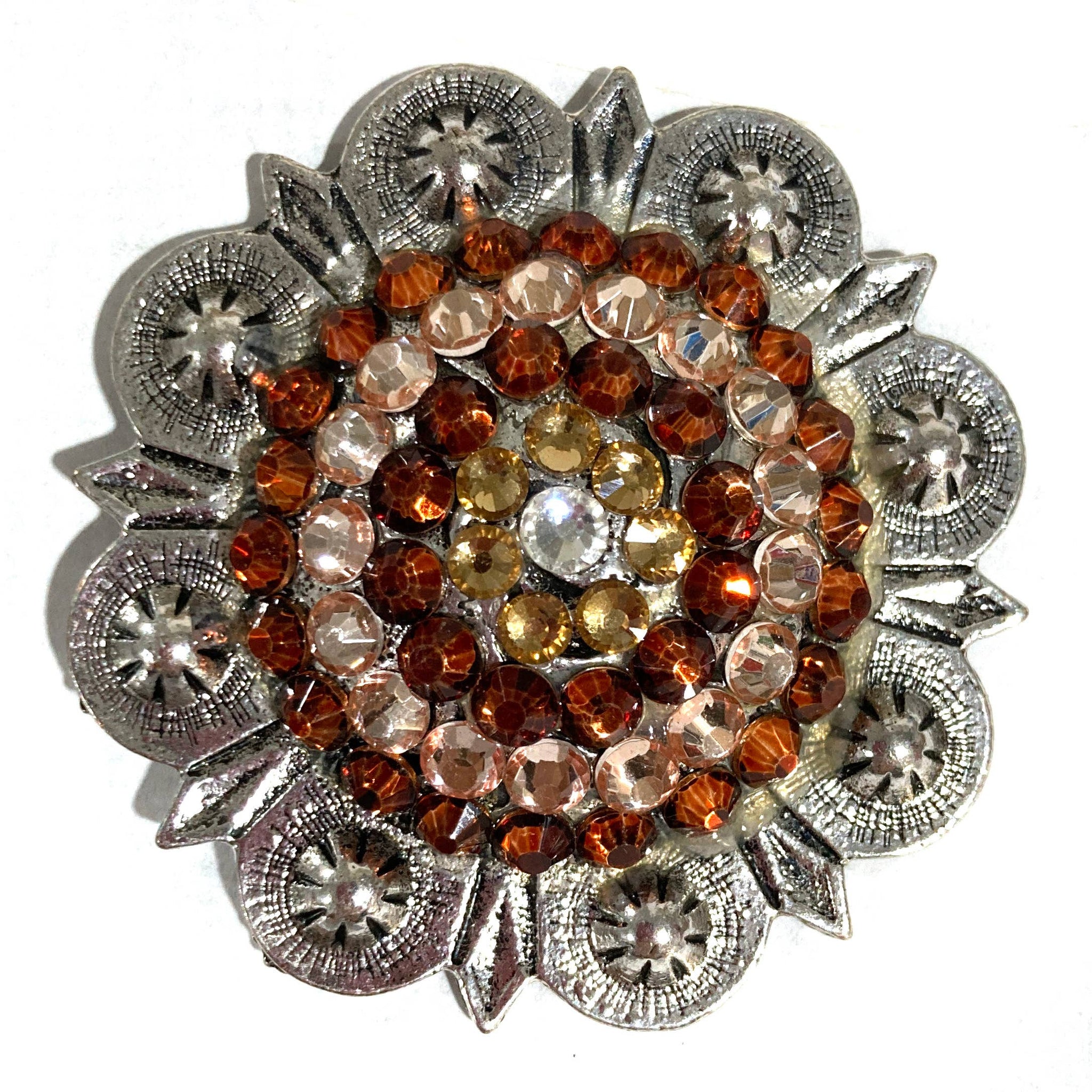 Flower Concho with Rhinestone Crystals