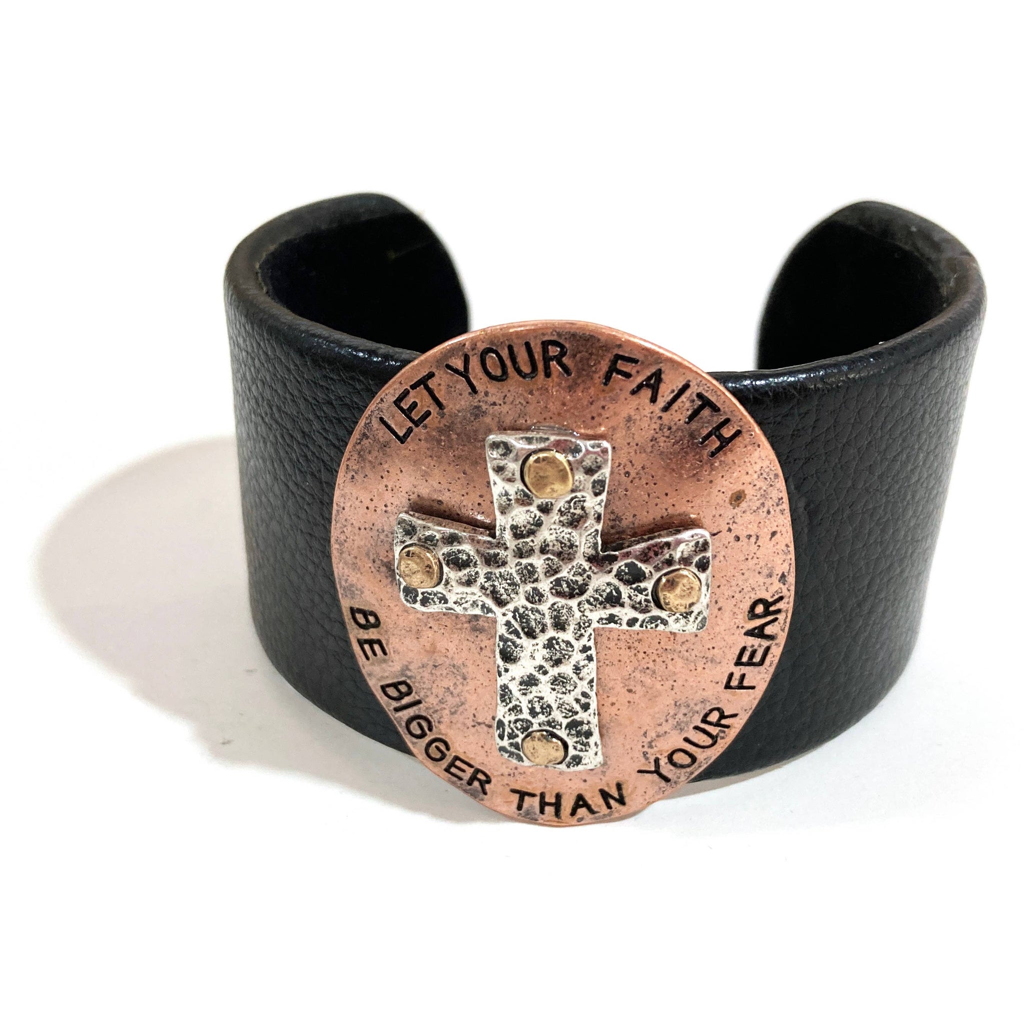 Cross Faith Cuff Leather Cuff Bracelet