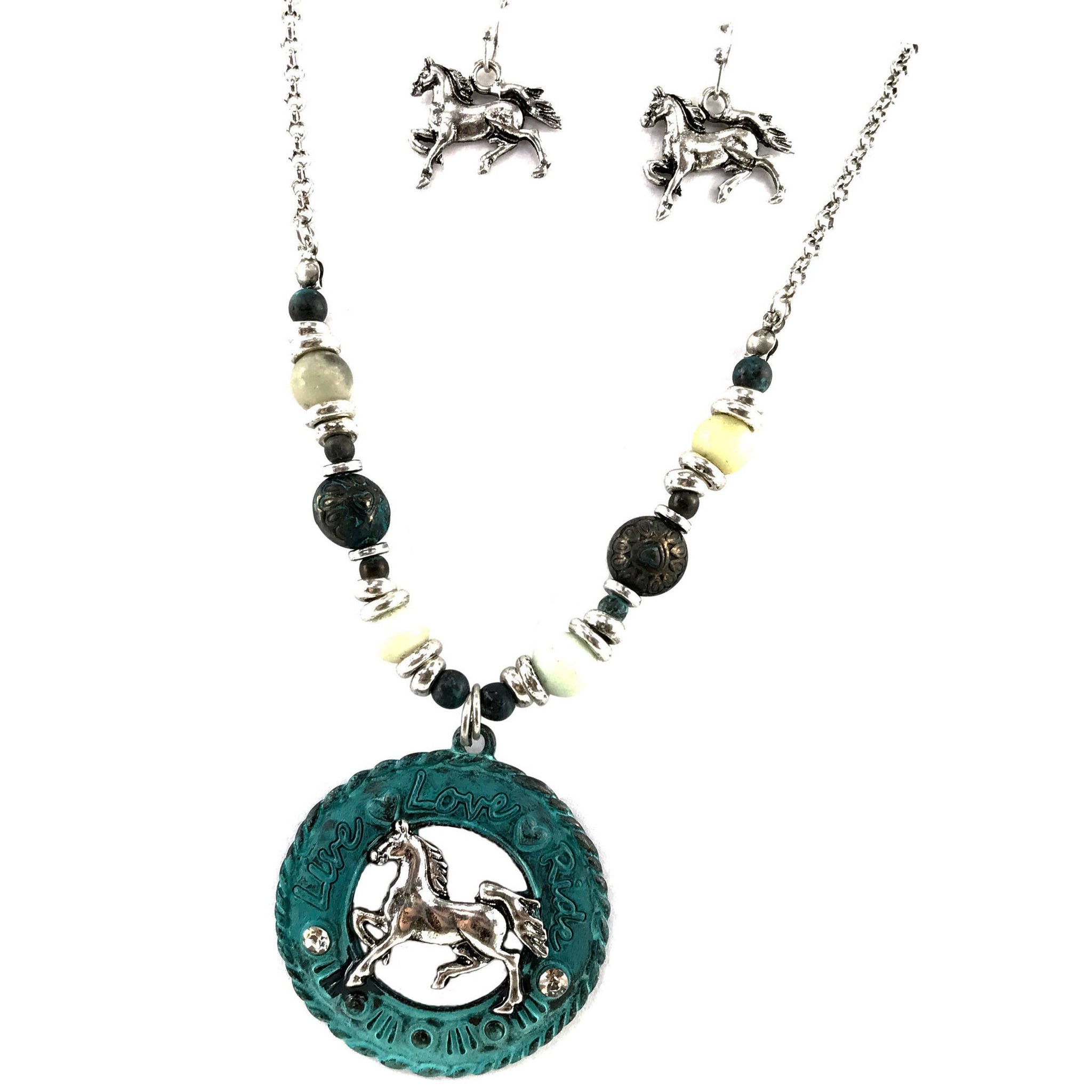 Live Love Ride Horse Pendant Necklace