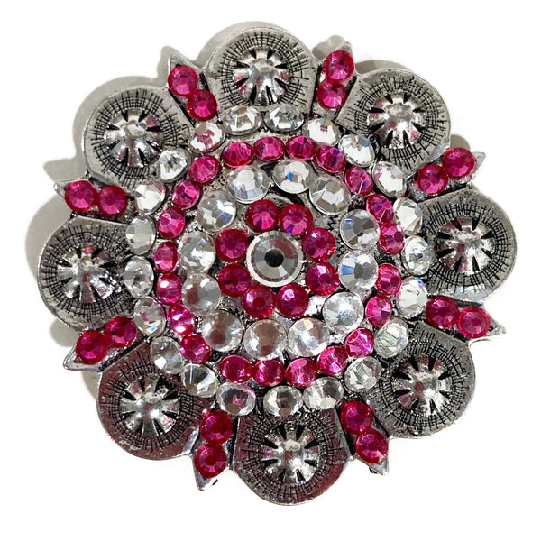 Flower Concho with Rhinestone Crystals