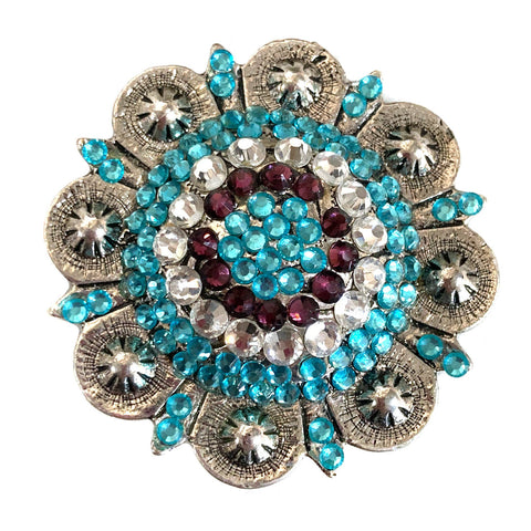 Flower Concho with Rhinestone Crystals