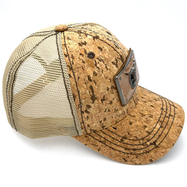 Trucker Mesh Ropes Longhorn Plate Cork Hat Baseball Cap