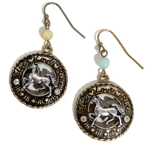 Horse Live Love Ride Earrings