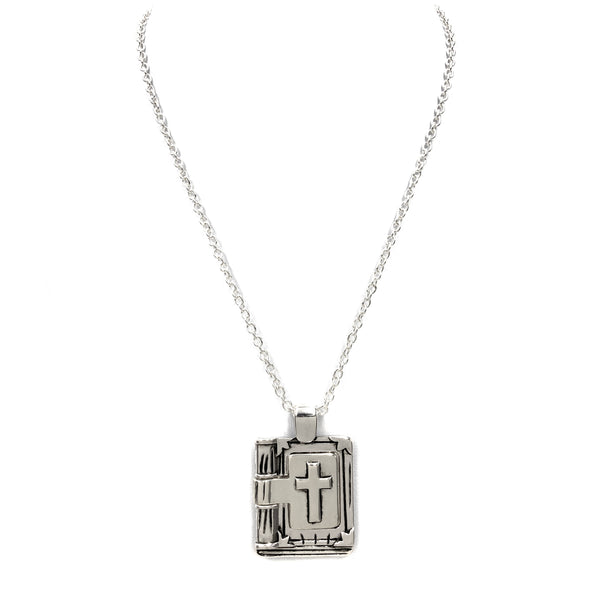 Cross Hope Love Faith Blessed Locket 18" Chain Necklace